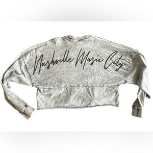 Nashville Music City Heather Gray Cropped Lightweight sweatshirt (New)